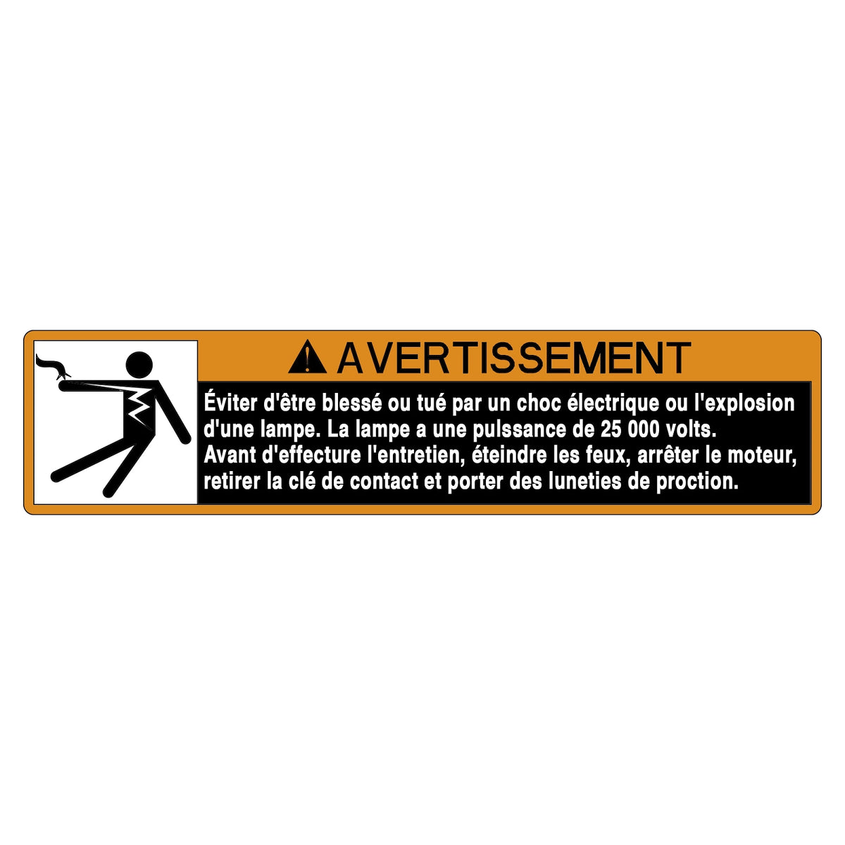 H208160: Fits John Deere H208160 Safety Sign, HID Lights Warning, French – Genuine OEM