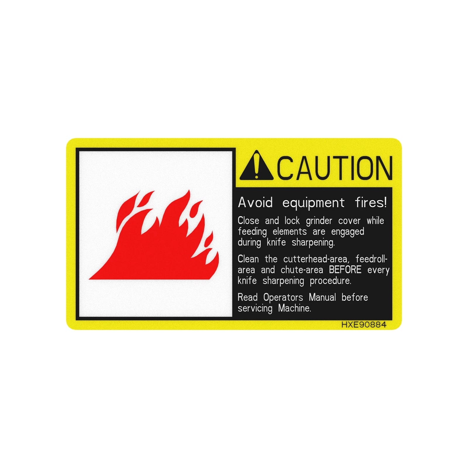 HXE90884: Fits John Deere HXE90884 Safety Sign, Avoid Equipment Fire – Genuine OEM