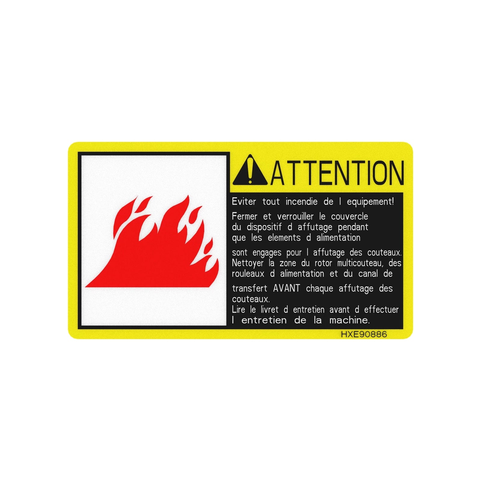 HXE90886: Fits John Deere HXE90886 Safety Sign, Avoid Equipment Fire, French – Genuine OEM