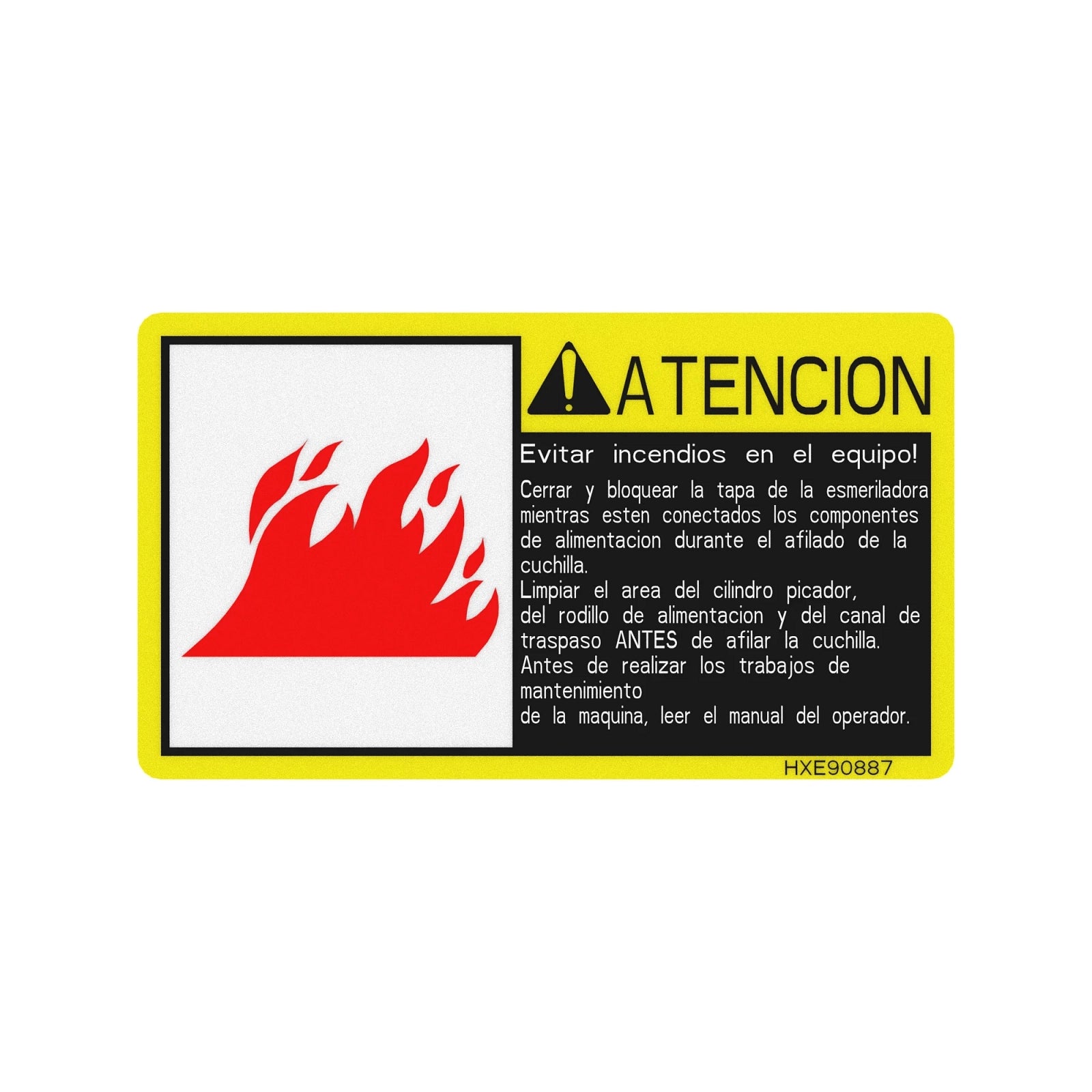 HXE90887: Fits John Deere HXE90887 Safety Sign, Fire Hazard Caution, Spanish – Genuine OEM