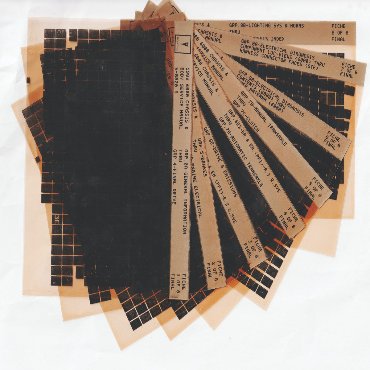 1988 Pontiac 6000 Workshop Service Repair Manual Microfiche Slides