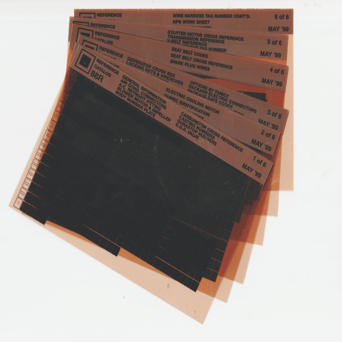 1993-1999 GM (All brands) Parts Publication Reference Catalog Microfiche Slides