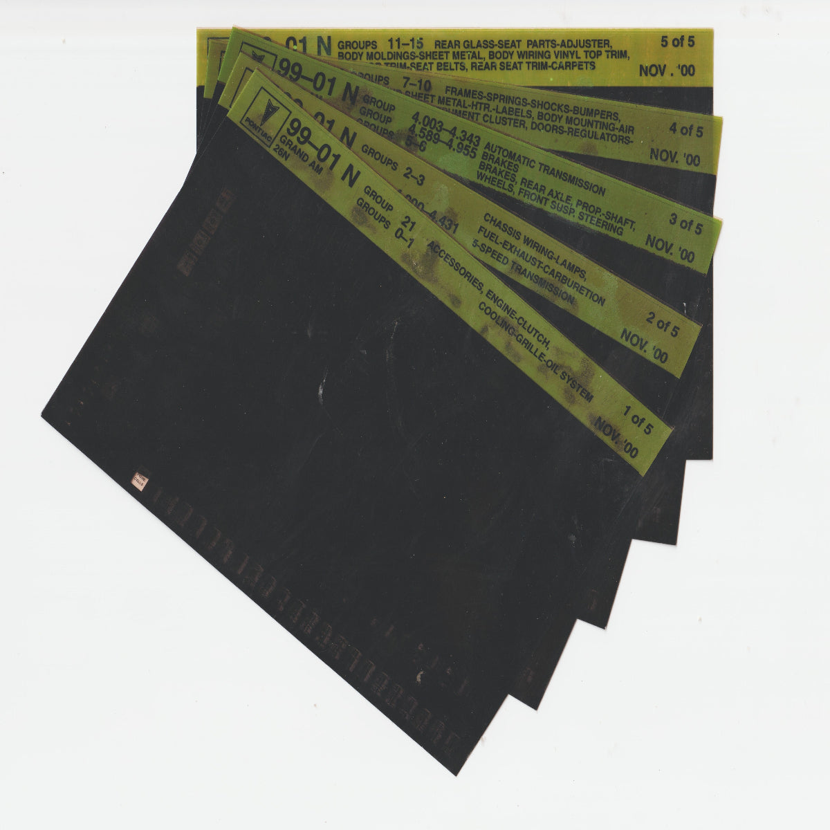 1999-2001  Pontiac Grand Am "N" Model Parts Microfiche Catalog Slides