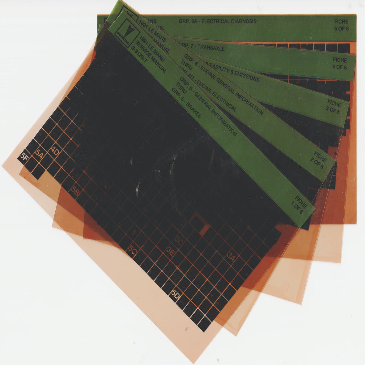 1991 Pontiac LEMANS Workshop Service Repair Manual Microfiche Slides