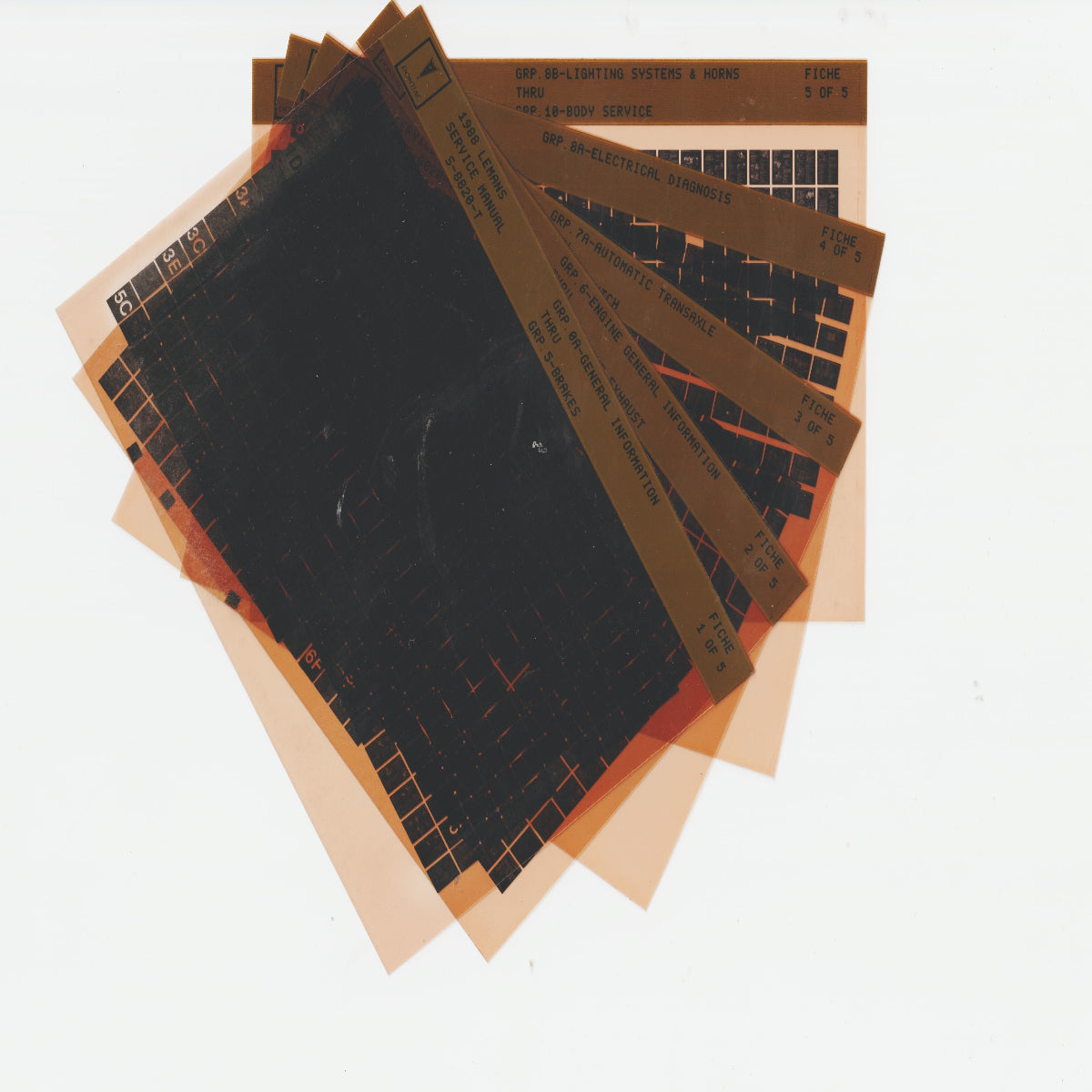 1988 Pontiac LEMANS Workshop Service Repair Manual Microfiche Slides