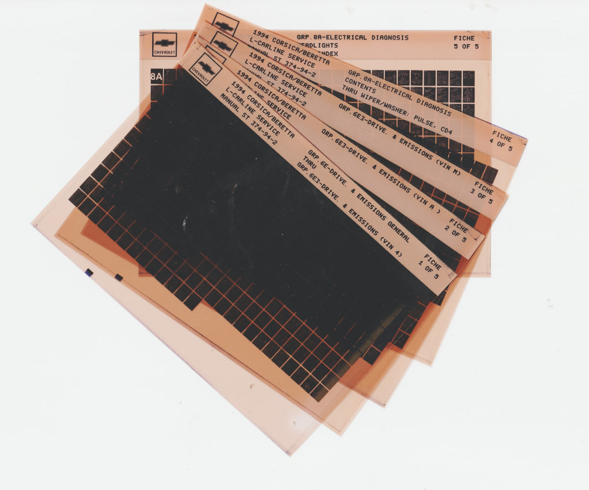 1994 Chevrolet Corsica / Beretta Workshop Service Repair Manual Microfiche Slides
