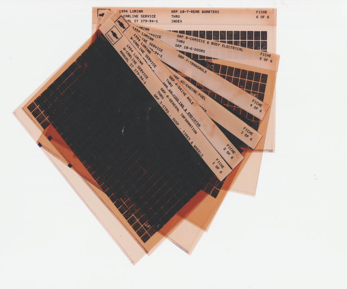 1994 Chevrolet Lumina Workshop Service Repair Manual Microfiche Slides