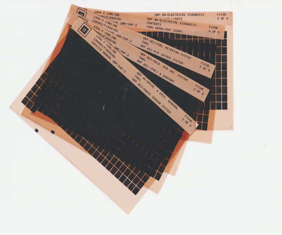 1994 Chevrolet Roadmaster/Caprice Workshop Service Repair Manual Microfiche Slides