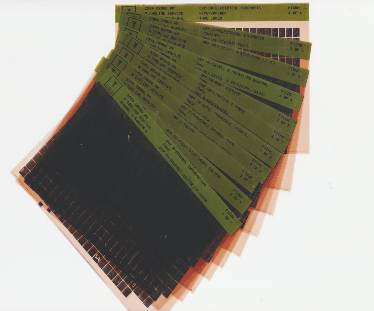 1994 Pontiac Grand Am Workshop Service Repair Manual Microfiche Slides