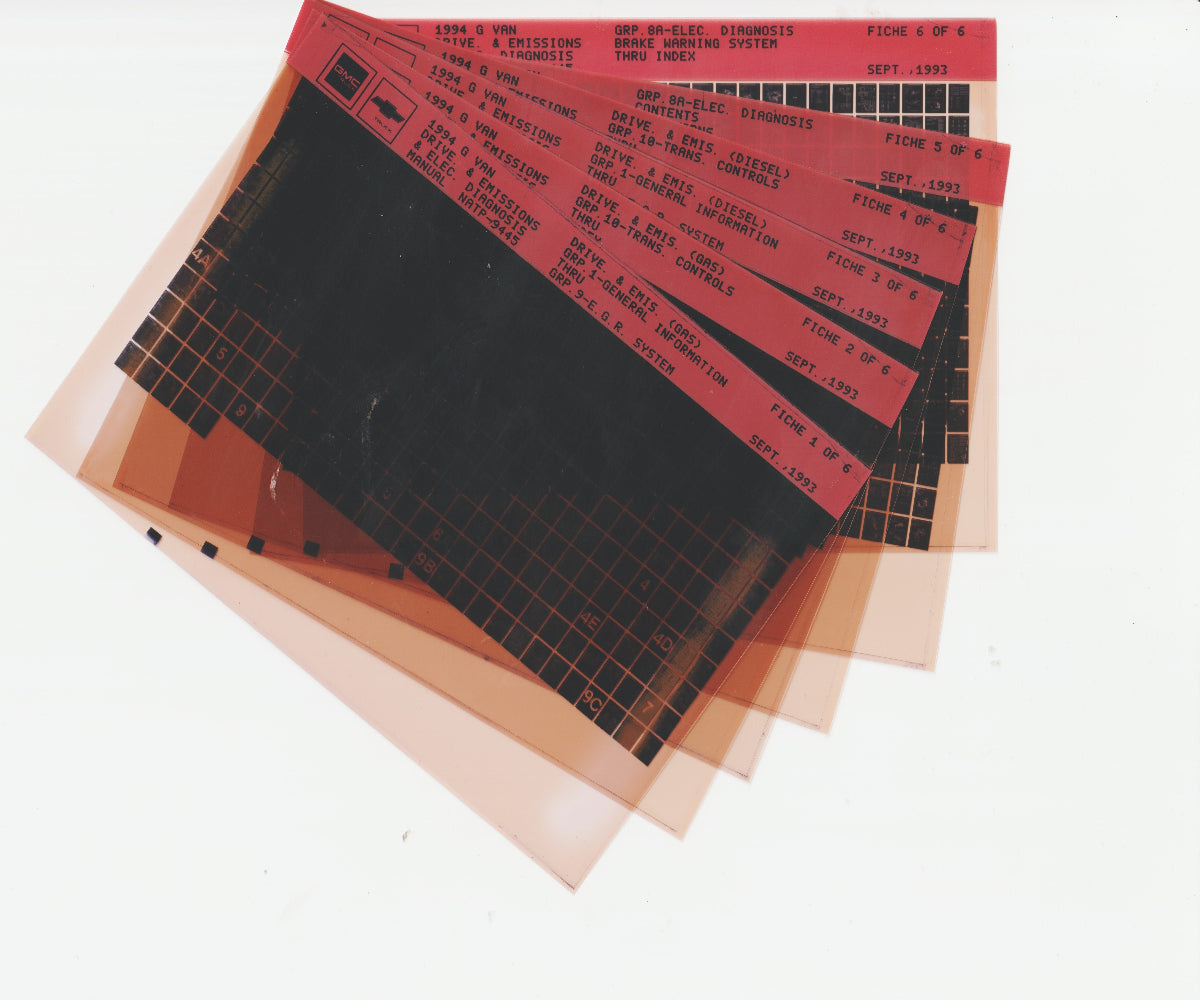 1994 Chevrolet G Van Workshop Service Repair Manual Microfiche Slides
