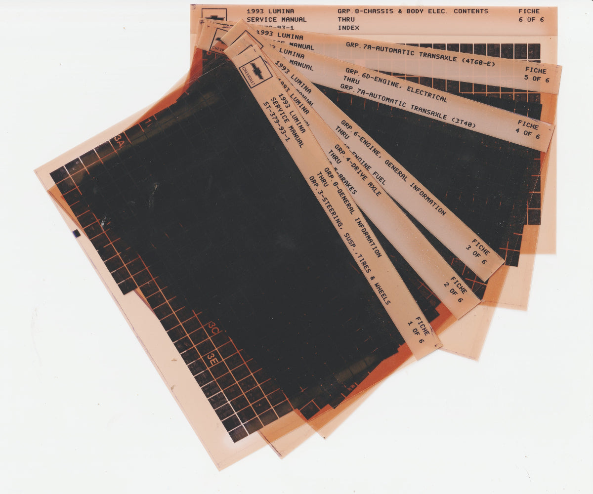 1993 Chevrolet Lumina Workshop Service Repair Manual Microfiche Slides
