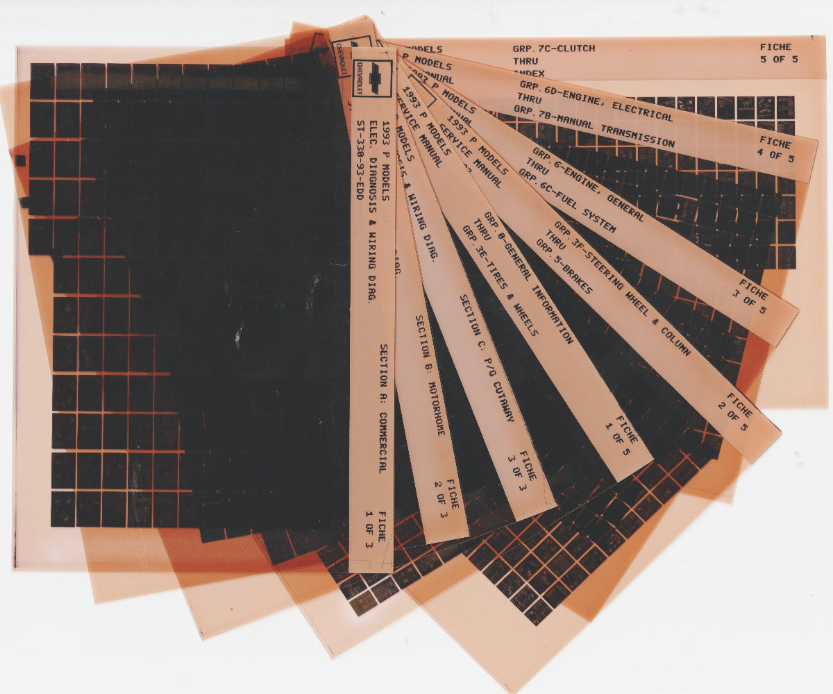 1993 Chevrolet P Series Workshop Service Repair Manual Microfiche Slides