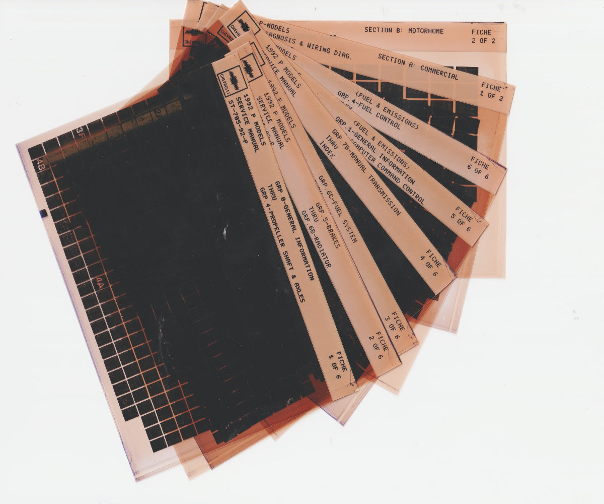 1992 Chevrolet P Series Workshop Service Repair Manual Microfiche Slides