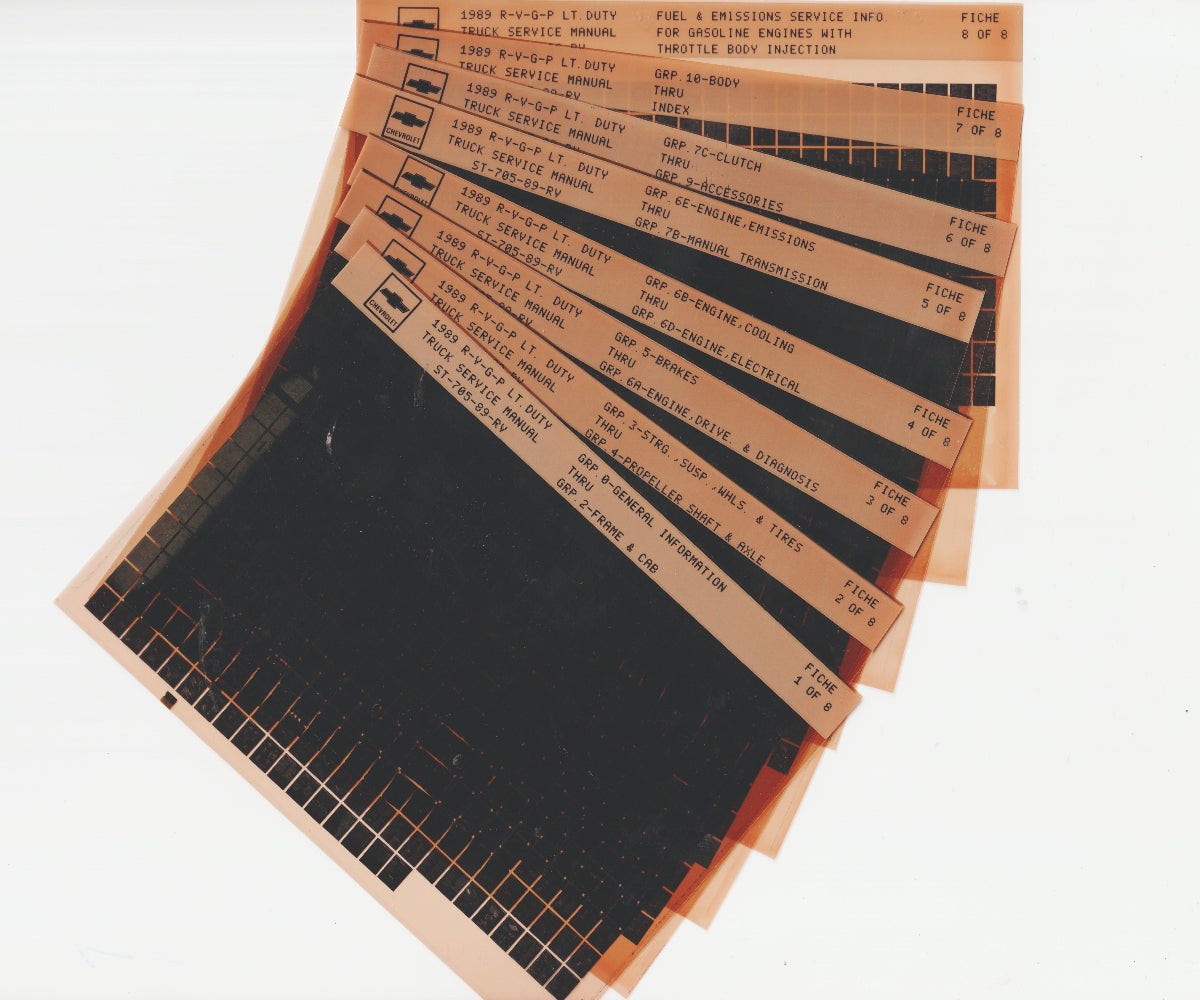 1989 Chevrolet R-V-G-P Light Duty Truck Workshop Service Repair Manual Microfiche