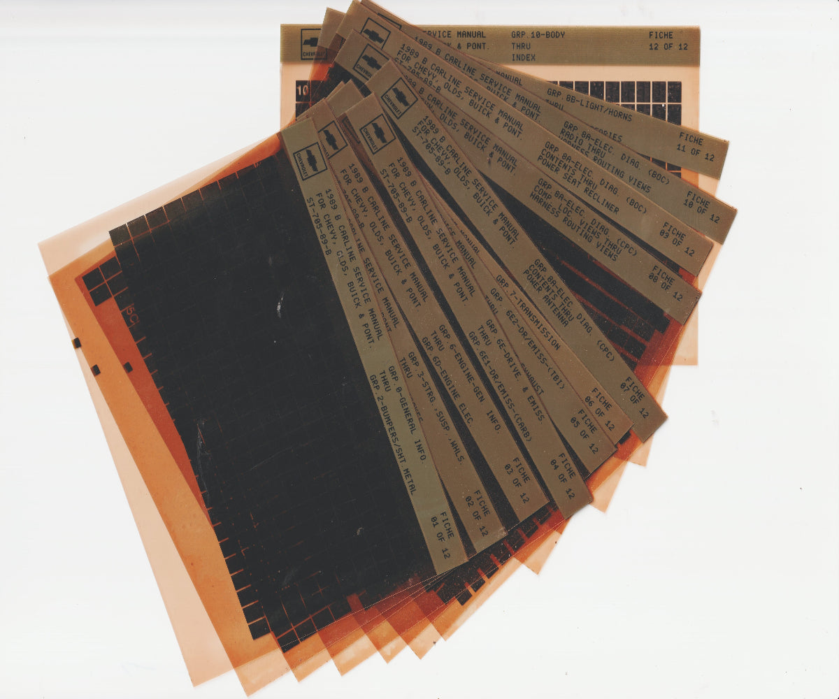 1989 Chevrolet B Body Series Workshop Service Repair Manual Microfiche Slides
