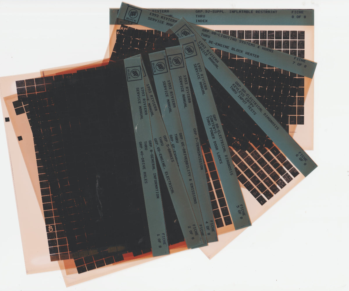 1993 Buick Riviera Workshop Repair Manual Microfiche Slides