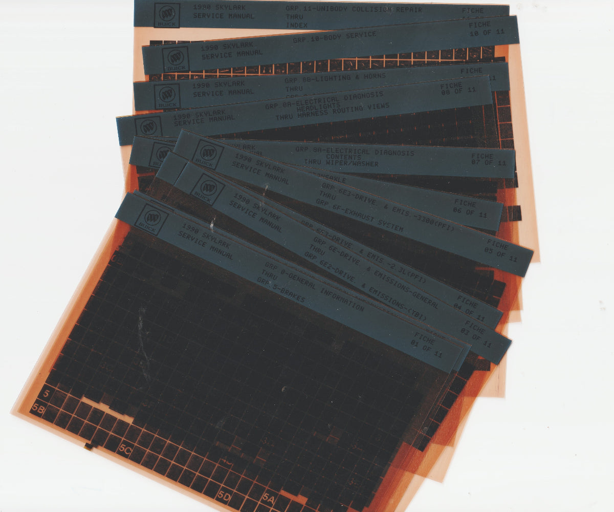 1990 Buick Skylark Workshop Repair Manual Microfiche Slides
