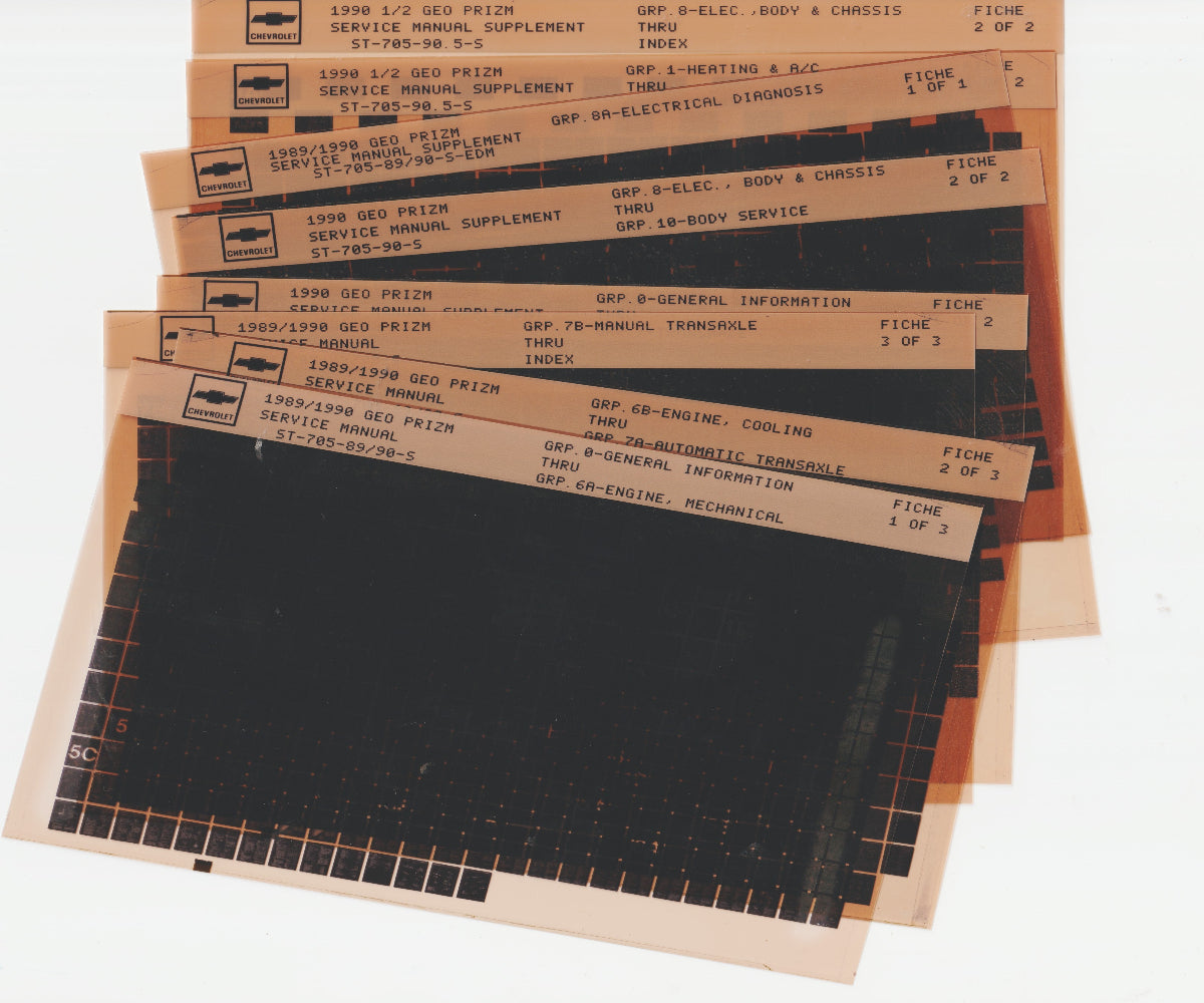 1989-1990 Chevrolet Geo Prizm Workshop Service Repair Manual Microfiche Slides
