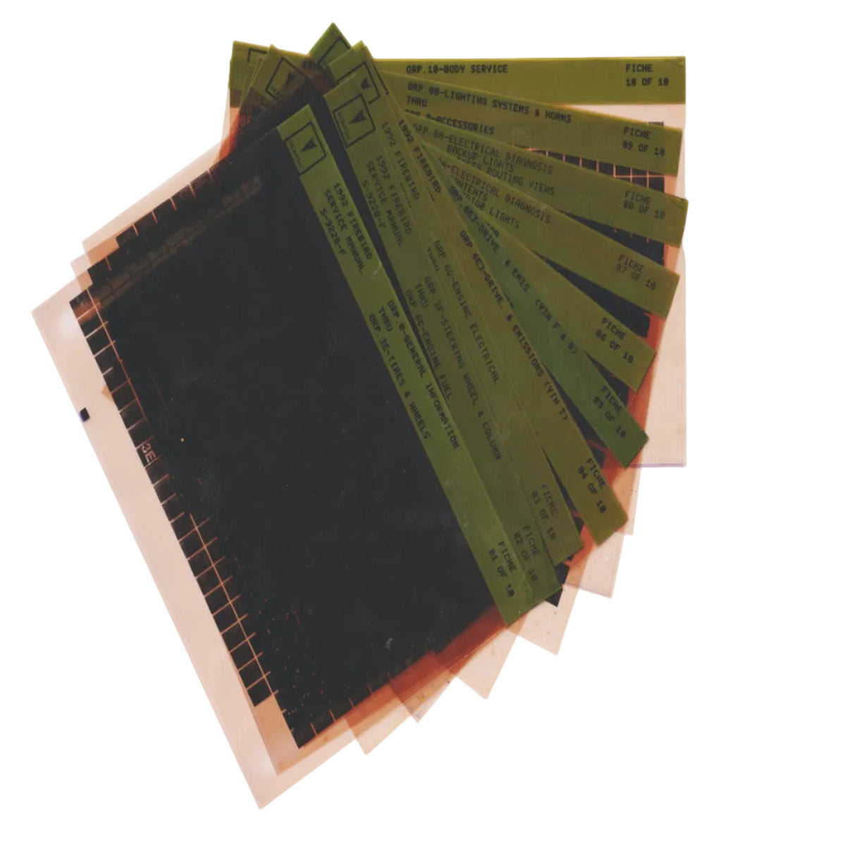 1992 Pontiac Firebird Workshop Service Repair Manual Microfiche Slides