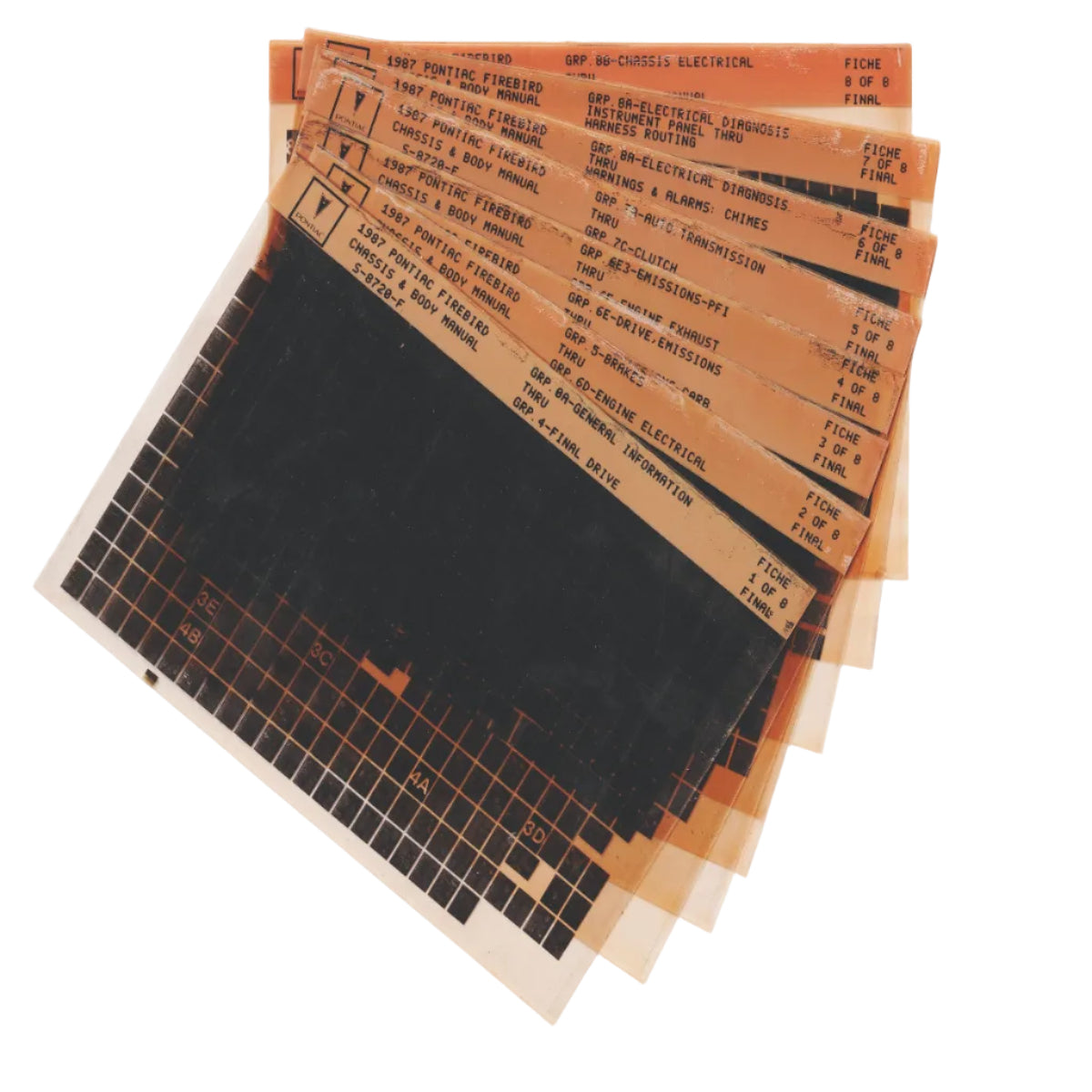 1987 Pontiac Firebird Workshop Service Repair Manual Microfiche Slides