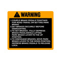 LVU11100: Fits John Deere LVU11100 Park Brake Safety Sign – Genuine OEM