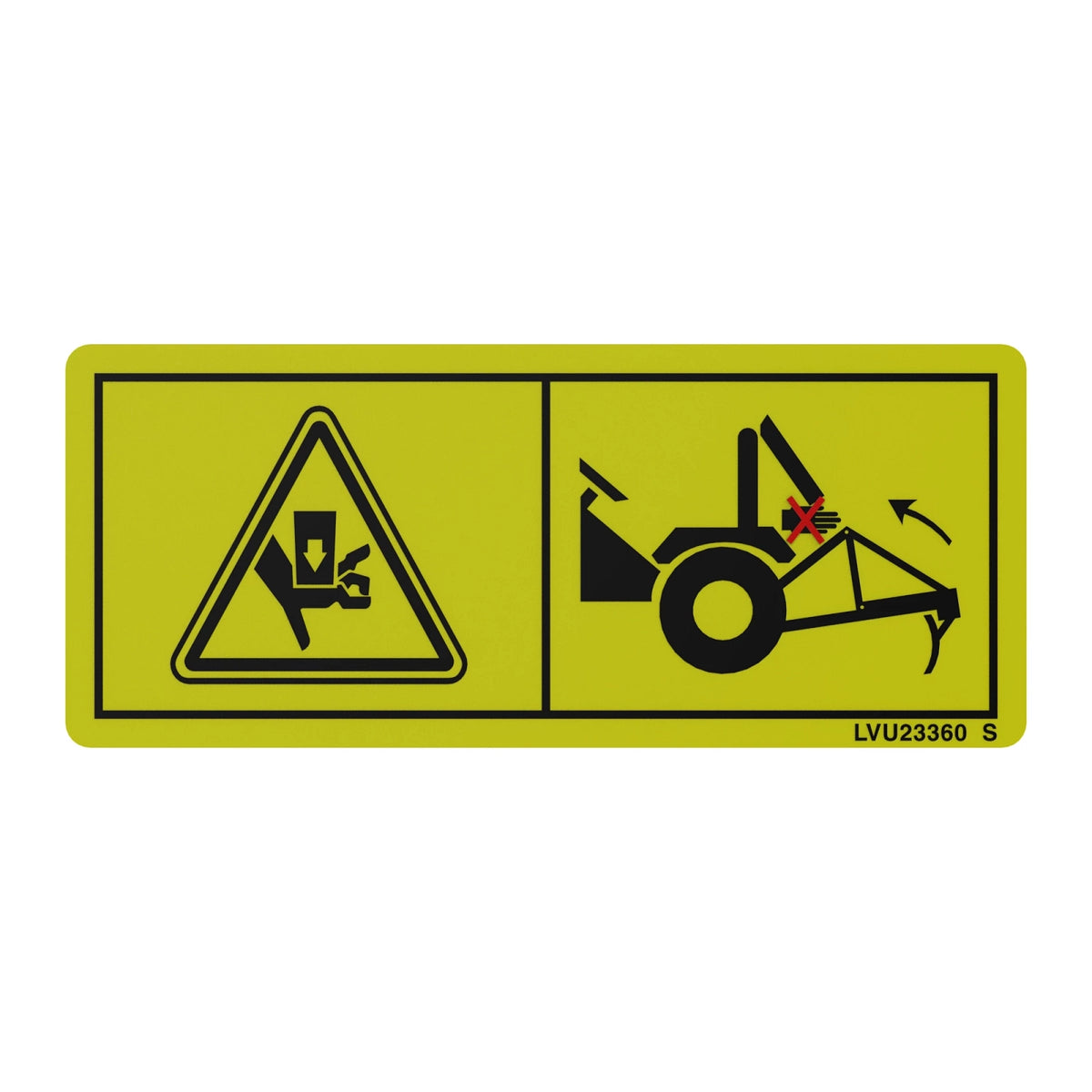 LVU23360: Fits John Deere LVU23360 EEC Warning Folding ROPS Label – Genuine OEM