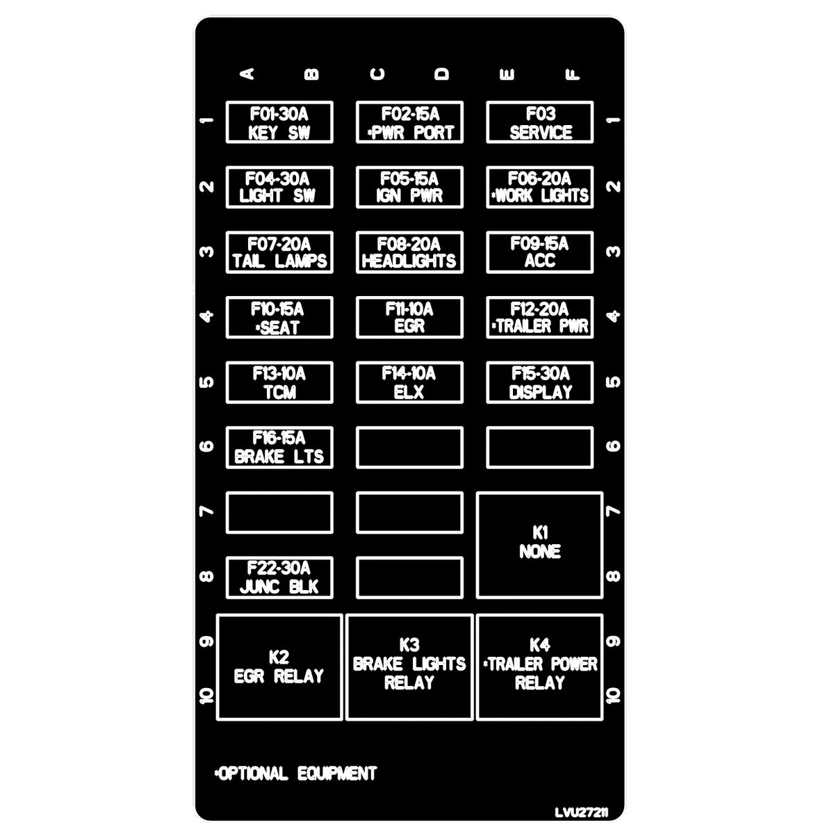 LVU27211: Fits John Deere LVU27211 Load Center Label – Genuine OEM