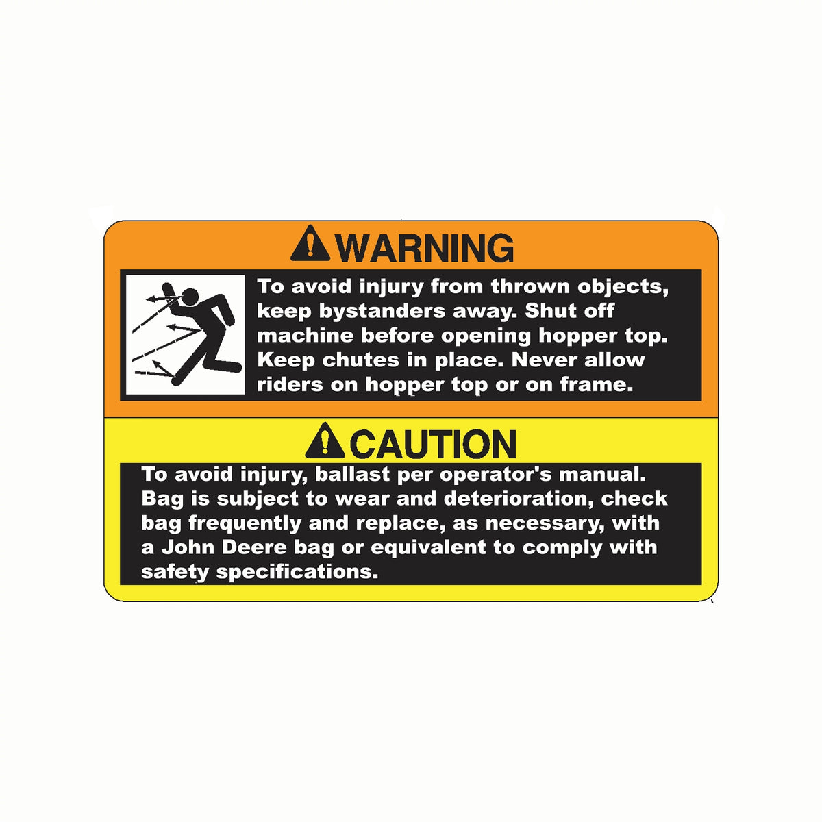 M151187: Fits John Deere M151187 MCS Warning Decal – Genuine OEM