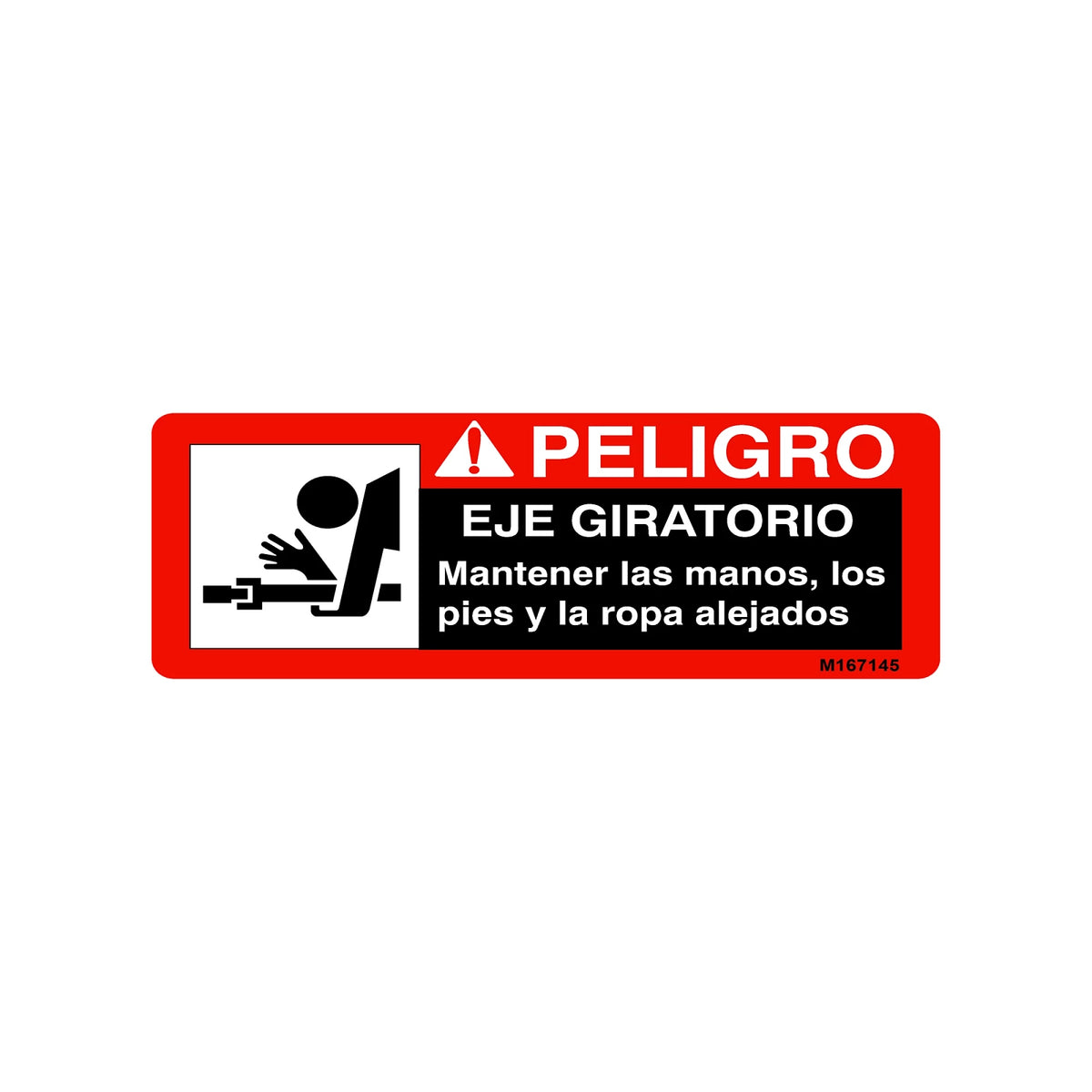 M167145: Fits John Deere M167145 Short PTO Danger Label, Spanish – Genuine OEM
