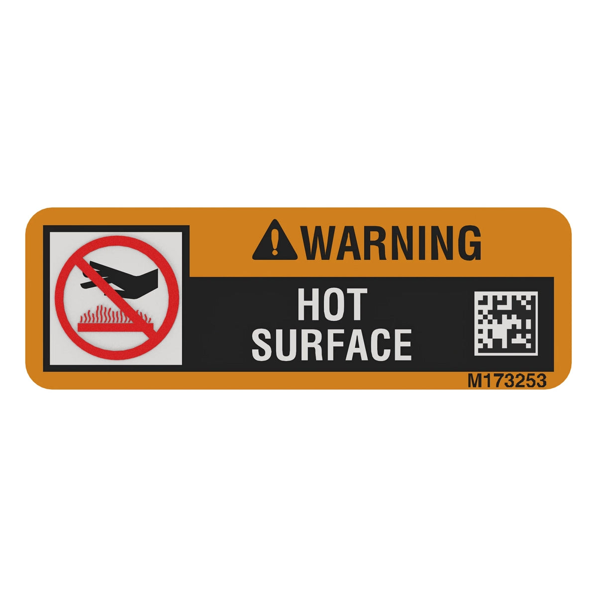M173253: Fits John Deere M173253 Warning Hot Surfaces Label – Genuine OEM