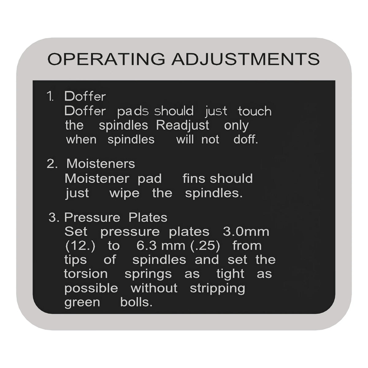 N195645: Fits John Deere N195645 Operating Adjustments Label – Genuine OEM