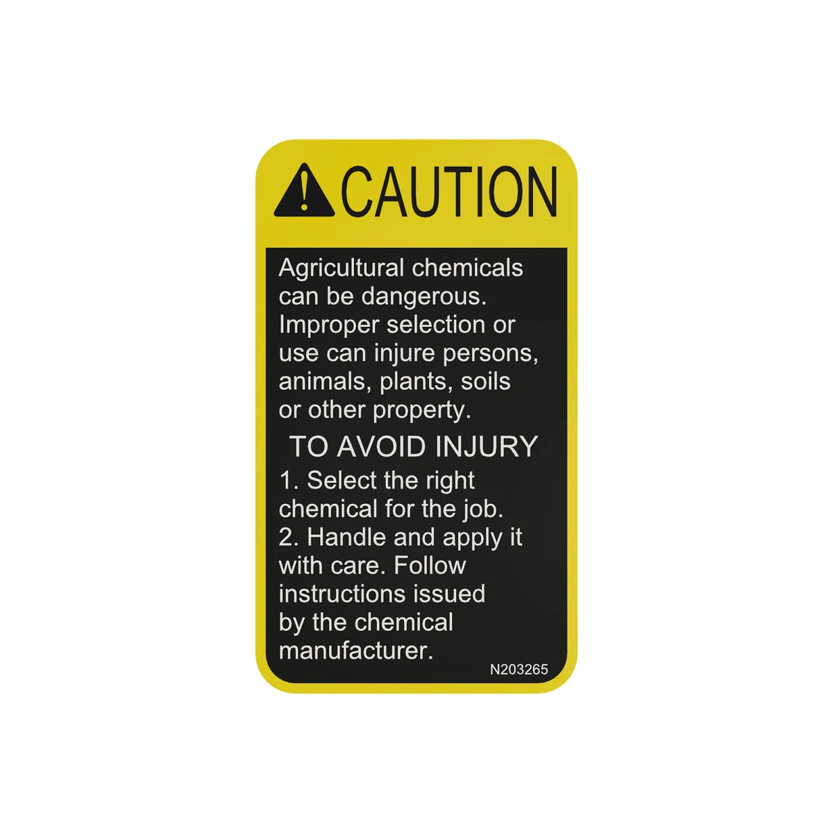 N203265: Fits John Deere N203265 Caution Label – Genuine OEM