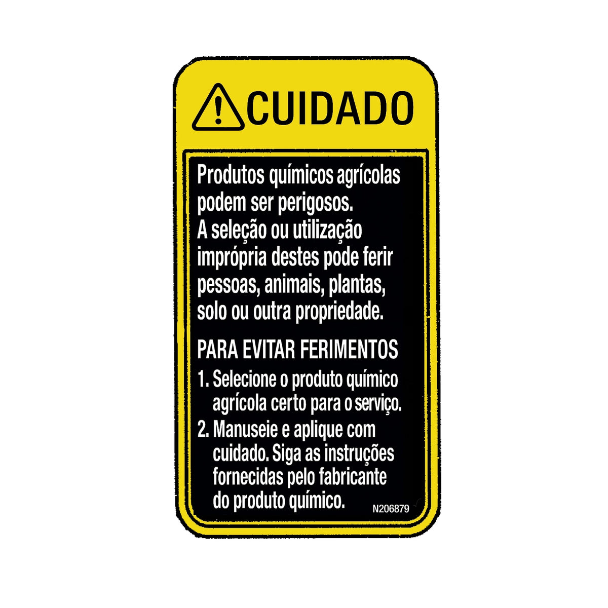 N208879: Fits John Deere N208879 Caution Label, Portuguese – Genuine OEM