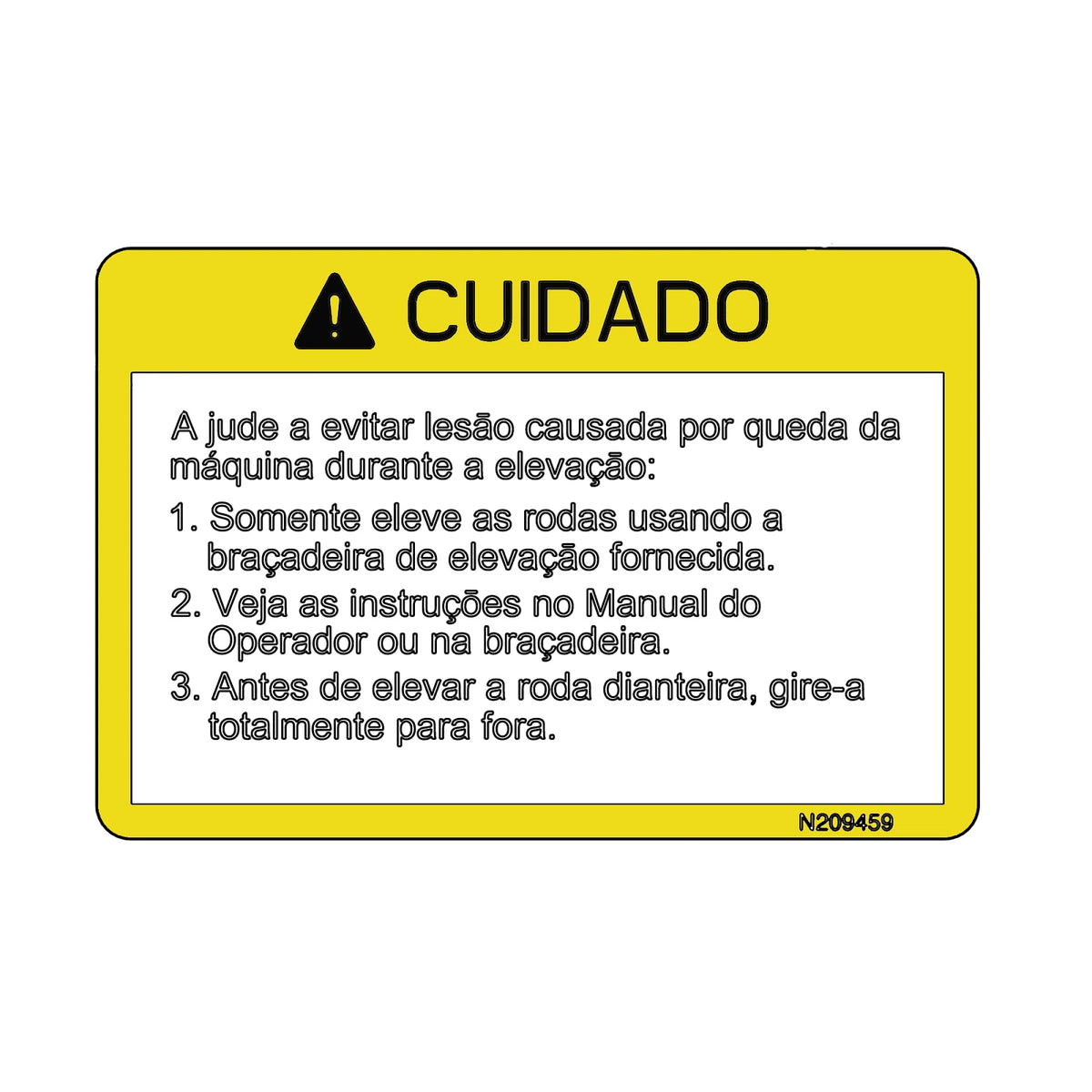 N209459: Fits John Deere N209459 Caution Label, Portuguese – Genuine OEM