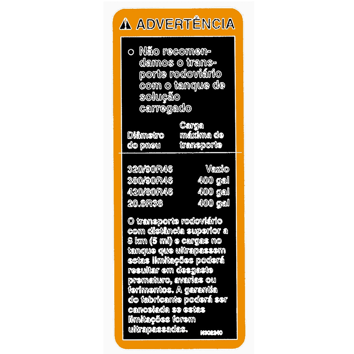 N302240: Fits John Deere N302240 Label, Warning Transport, Portuguese – Genuine OEM