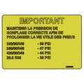 N302243: Fits John Deere N302243 Label, Tire Pressure, French – Genuine OEM