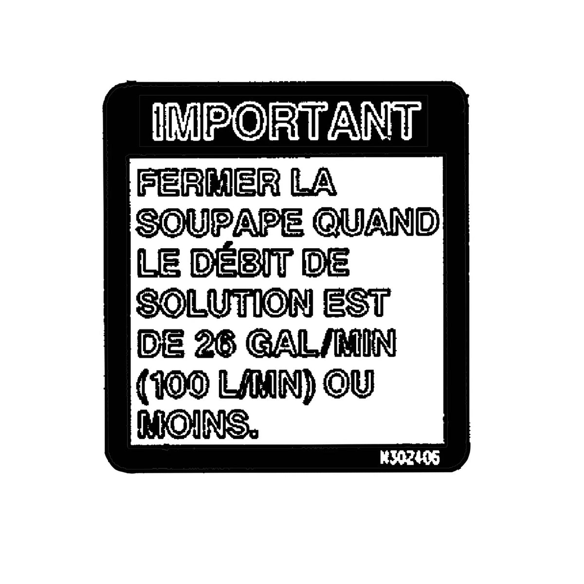 N302406: Fits John Deere N302406 Solution Flow Label, French – Genuine OEM