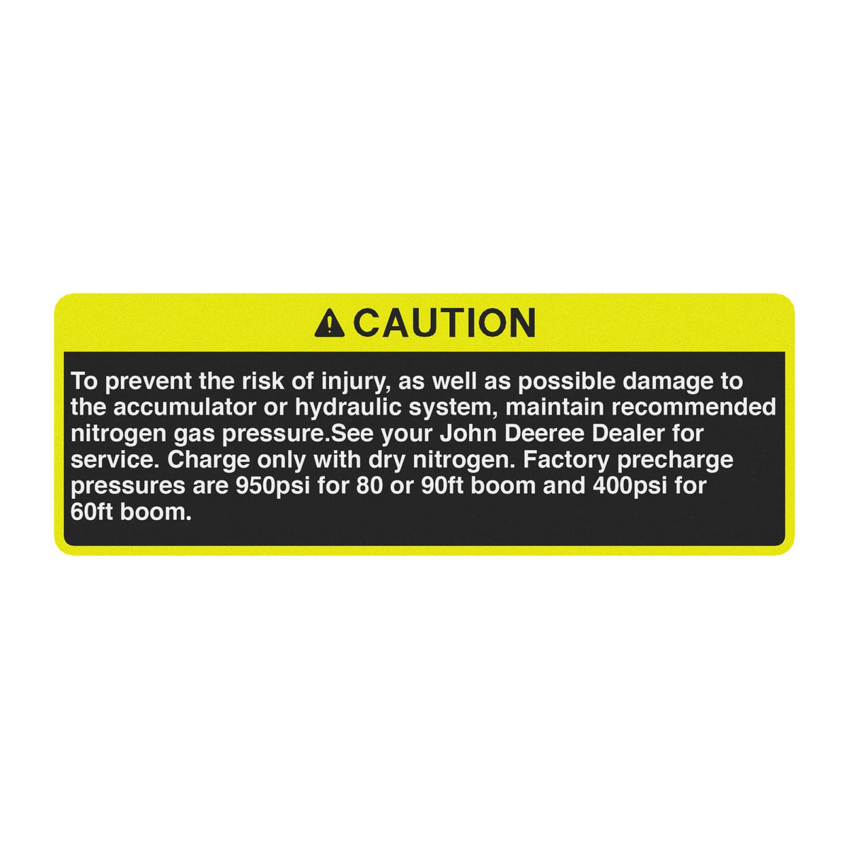 N304799: Fits John Deere N304799 Safety Sign, Accumulator Caution, French – Genuine OEM