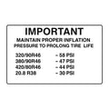 N306638: Fits John Deere N306638 Label, Tire Pressure, Portuguese – Genuine OEM