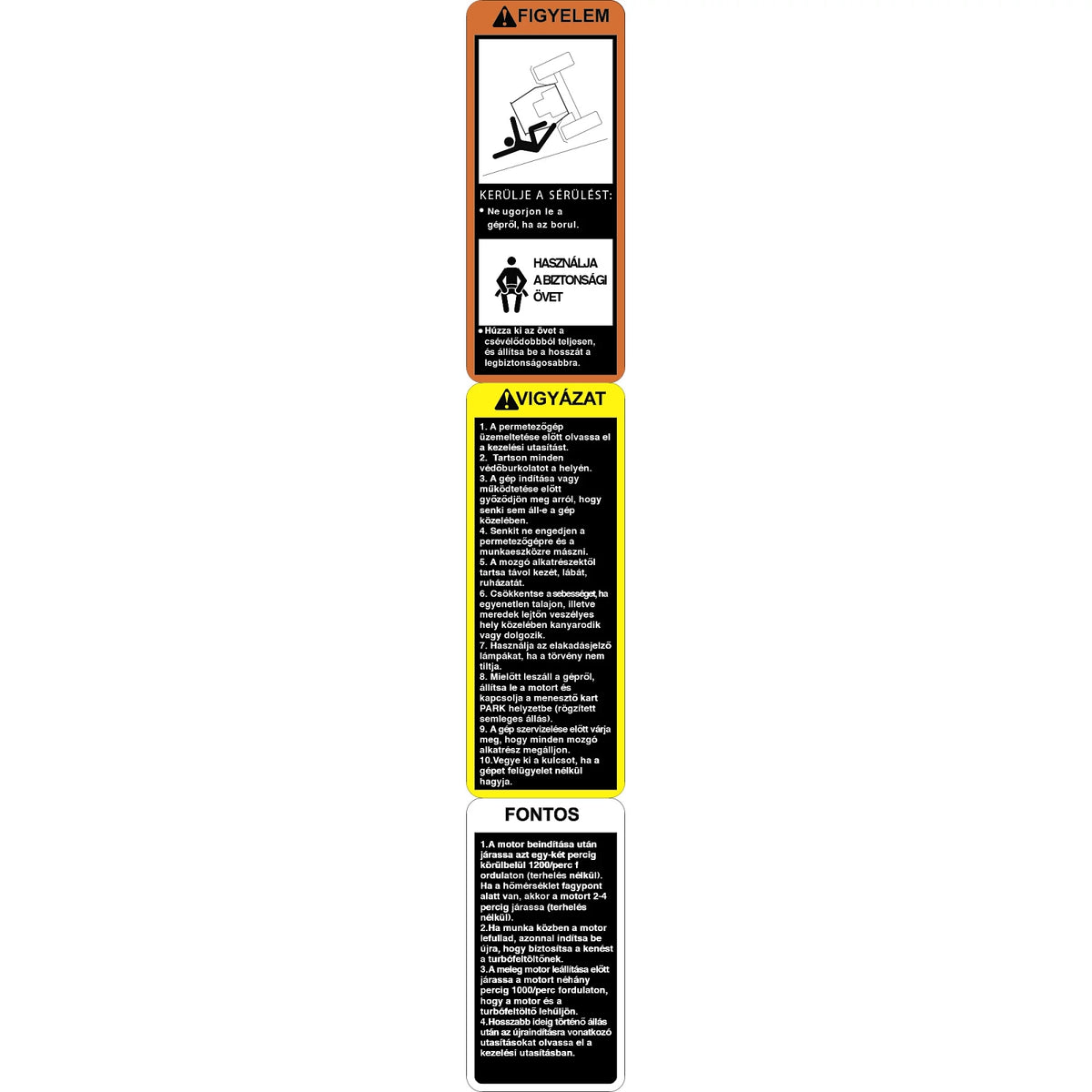 N307933: Fits John Deere N307933 ROPS Warning Caution Label, Hungarian – Genuine OEM