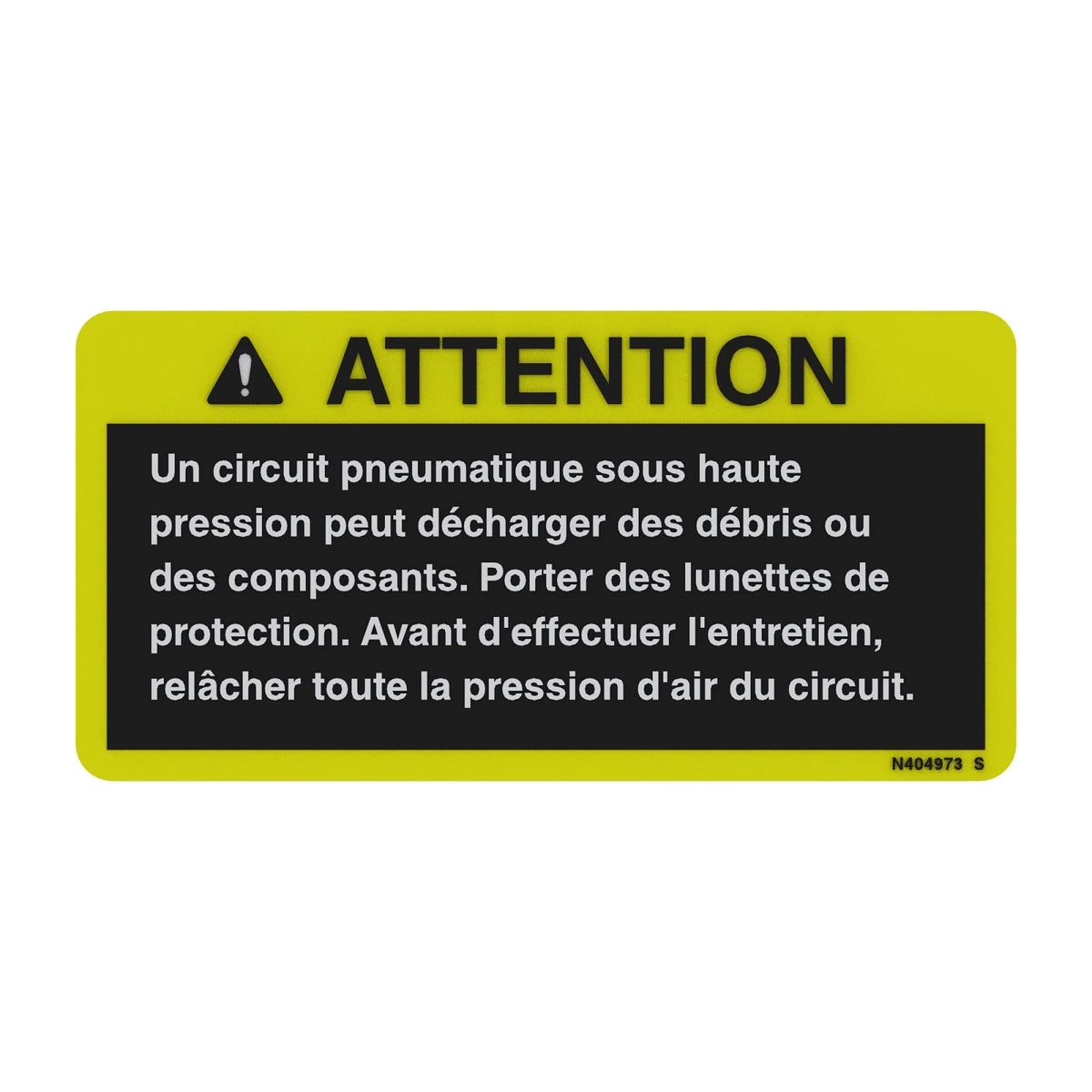 N404973: Fits John Deere N404973 Safety Air Dryer Label, French – Genuine OEM