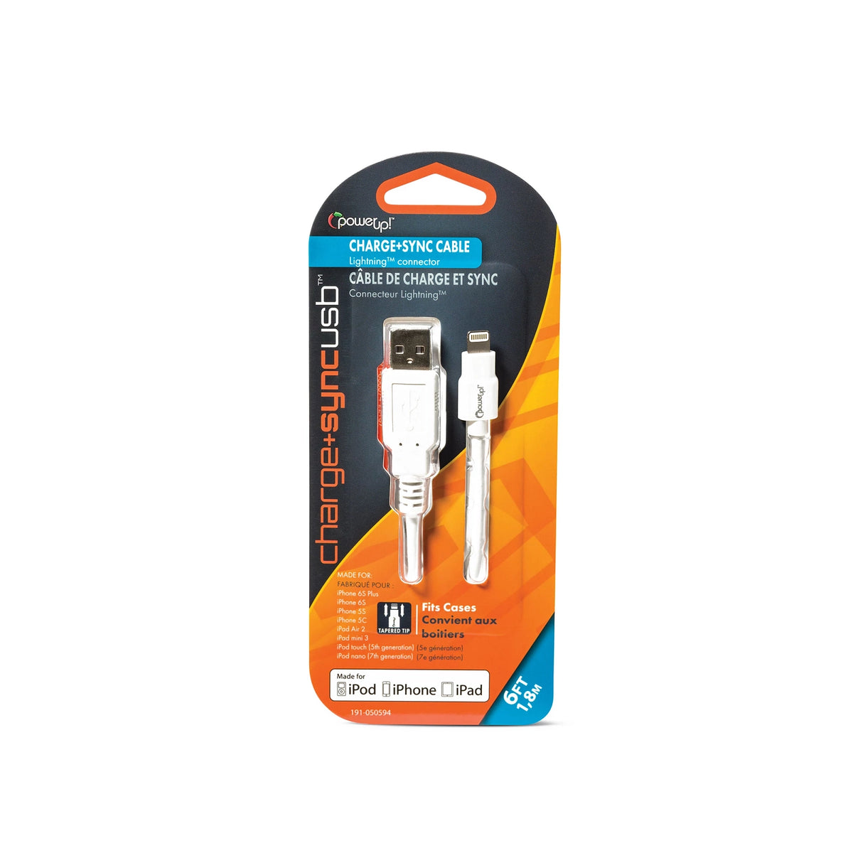 PM191-050594: Fits John Deere PM191-050594 6 ft White Apple USB Cable – Genuine OEM