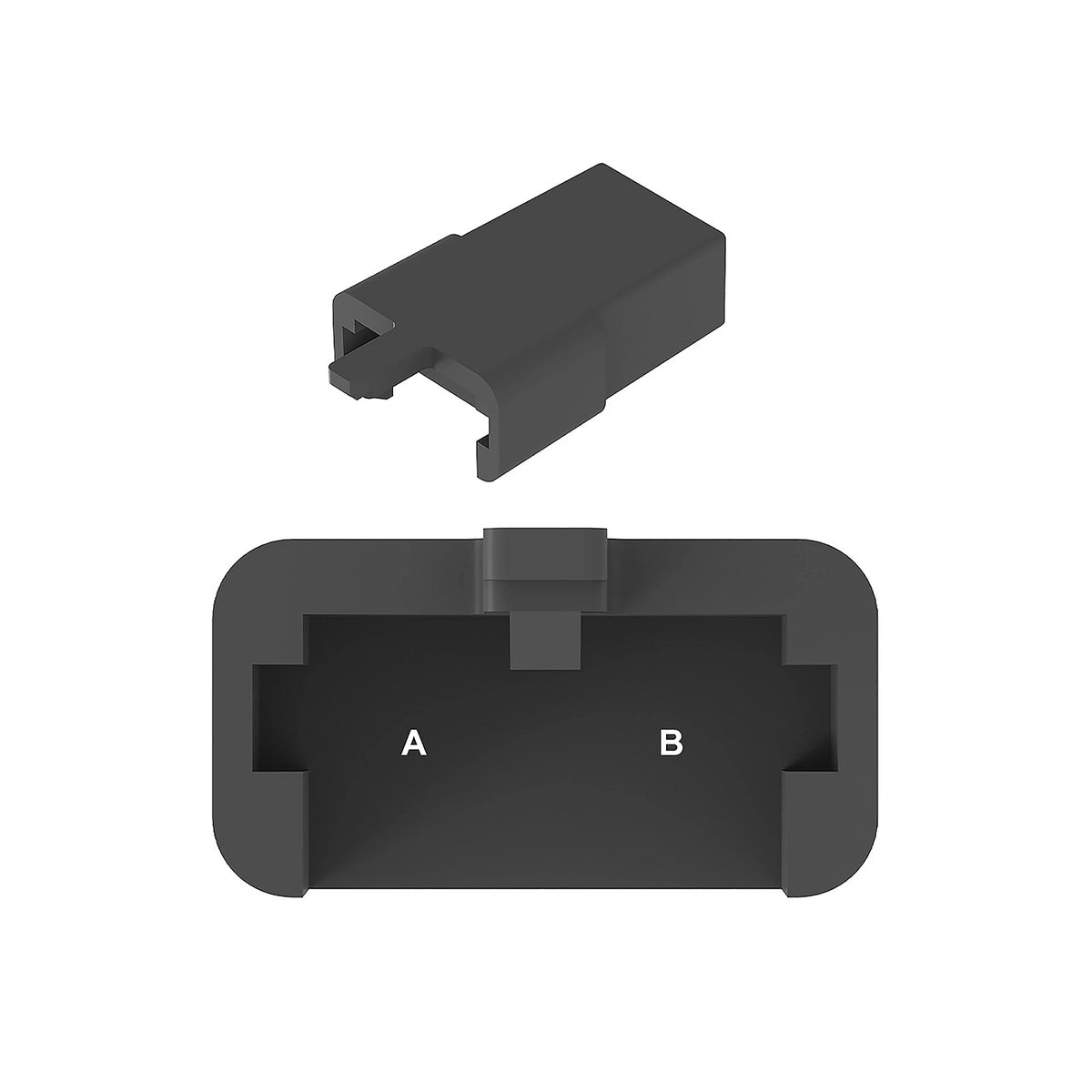 R104927: R104927: Black External Electrical Connector, 2 Cavities