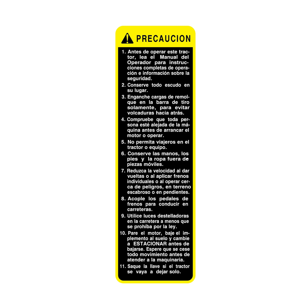 R120130: Fits John Deere R120130 Spanish Safety Label – Genuine OEM