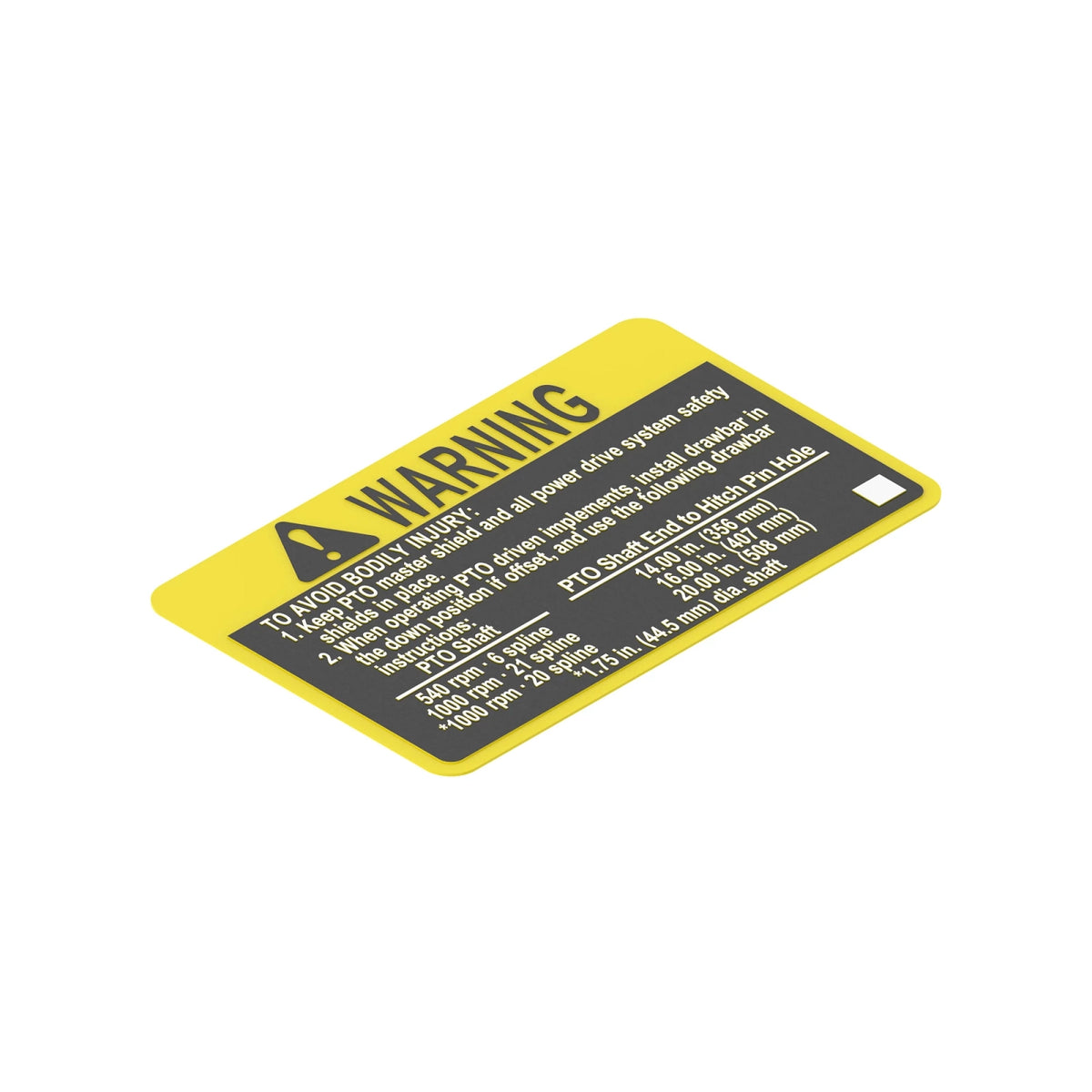 R132720: Fits John Deere R132720 PTO Safety Label – Genuine OEM
