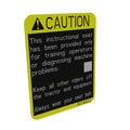 R174822: Fits John Deere R174822 Instructional Seat Caution Label – Genuine OEM