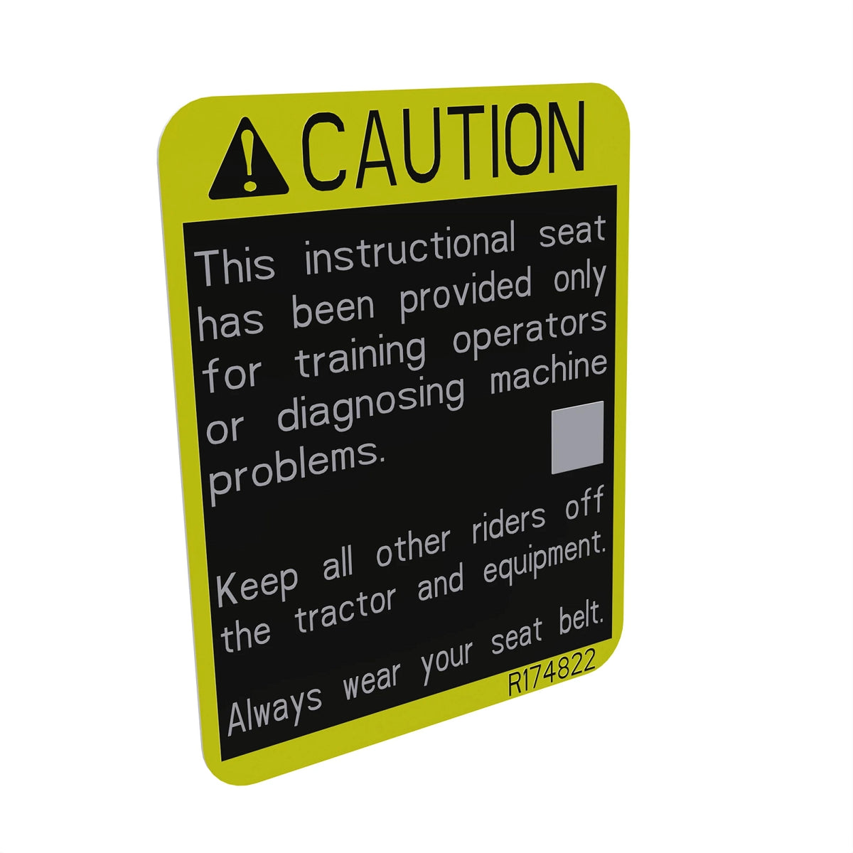 R174822: Fits John Deere R174822 Instructional Seat Caution Label – Genuine OEM