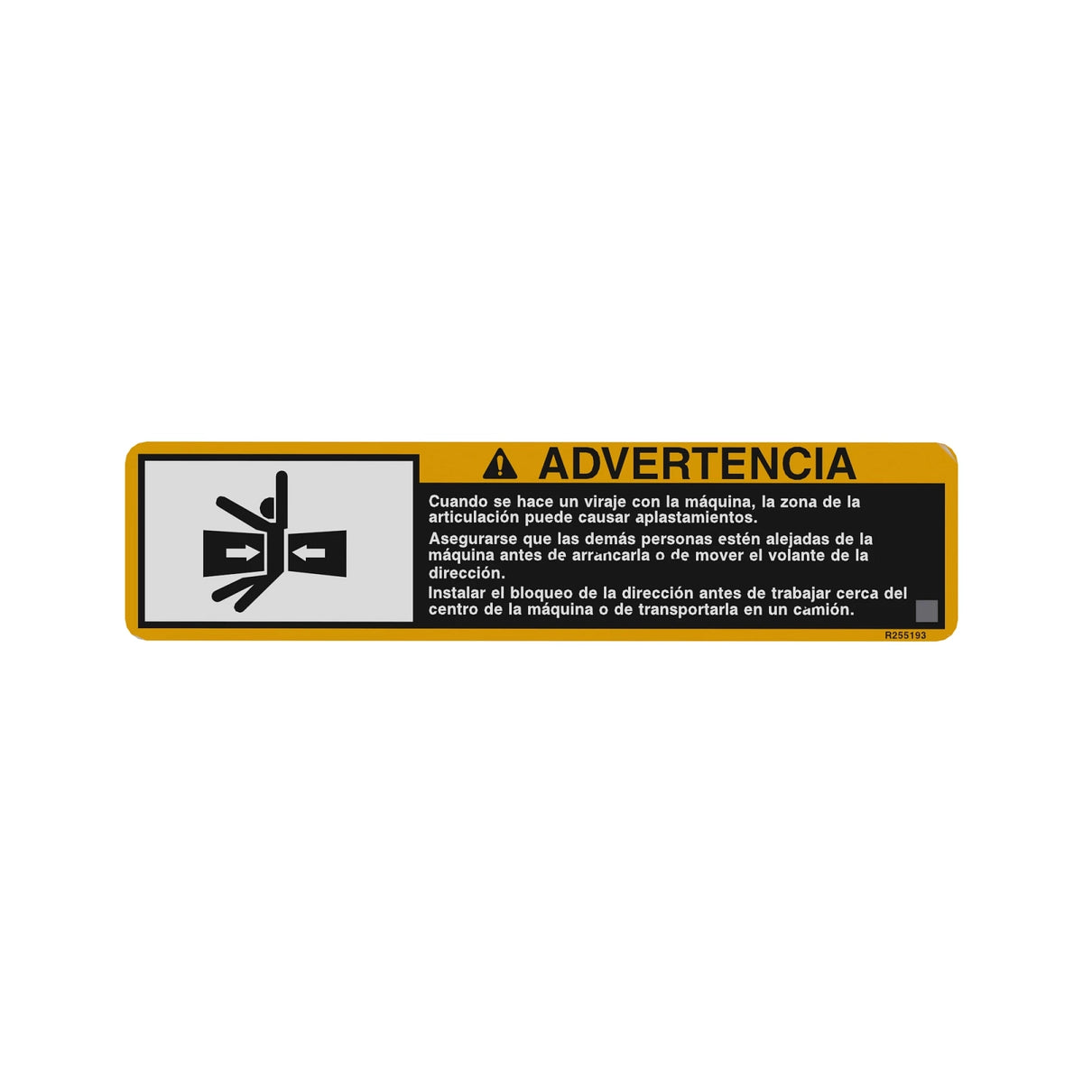 R255193: Fits John Deere R255193 Hinge Warning Label – Genuine OEM