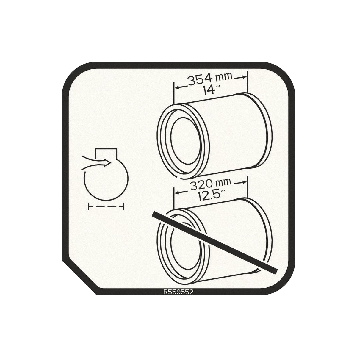 R559552: Fits John Deere R559552 Air Filter Size Label – Genuine OEM