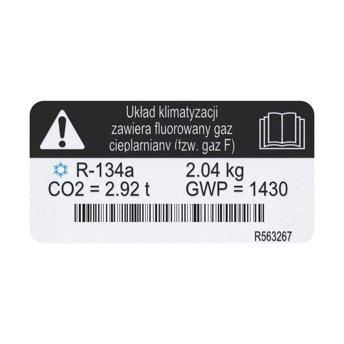 R563267: Fits John Deere R563267 F Gas Label, Polish – Genuine OEM